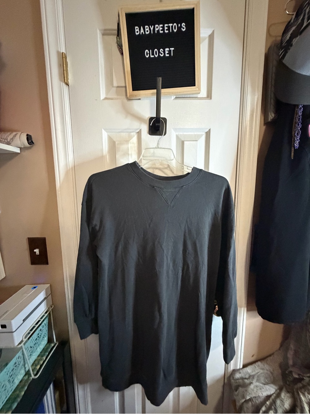 Old Navy Charcoal Gray Crewneck Sweatshirt Dress